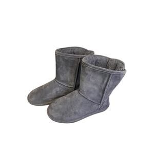 Bearpaw Gray‎ Suede Boots Faux Fur Lined Winter Warm Comfortable EUC